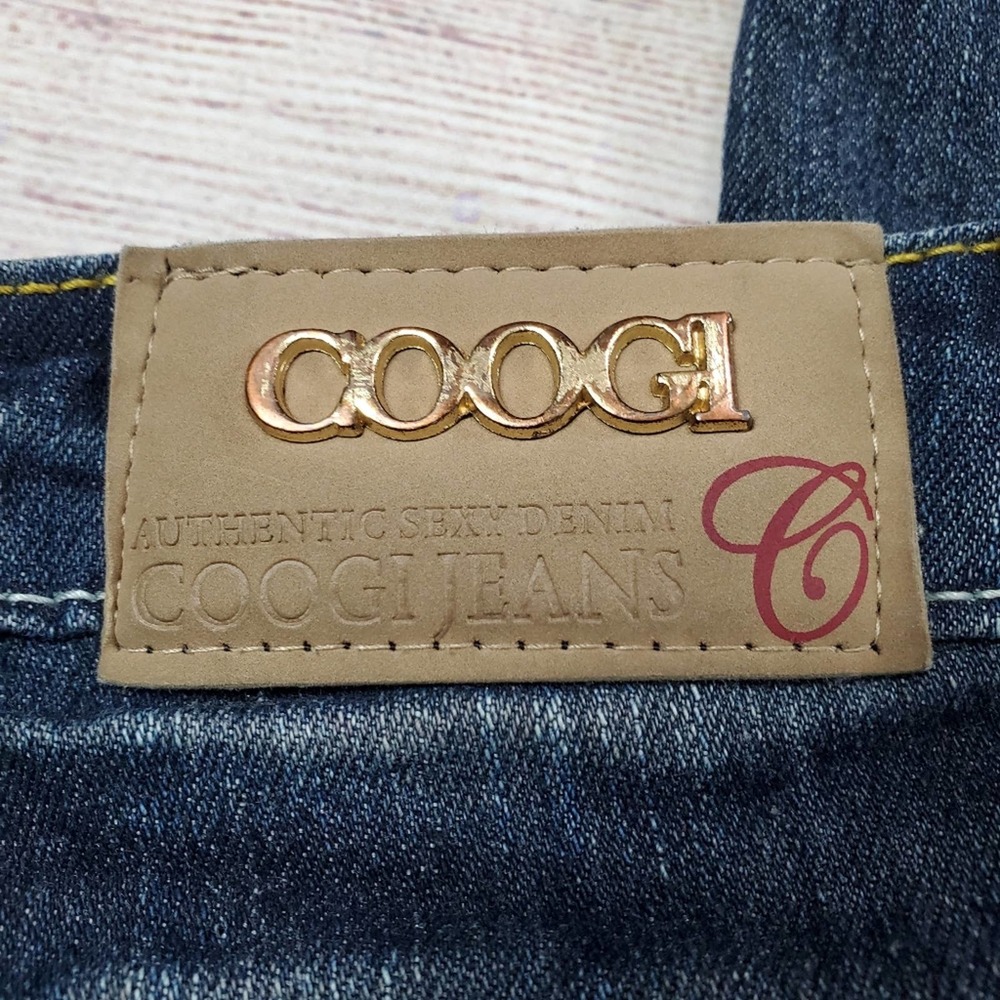 COOGI jeans, dark wash, rainbow pocket logos - Picture 5 of 7